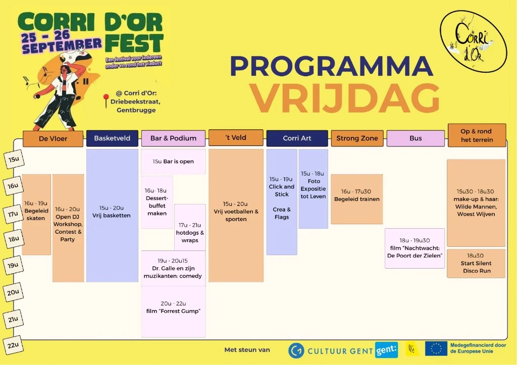 Programma Corri d'Or Fest — vrijdag 25 september