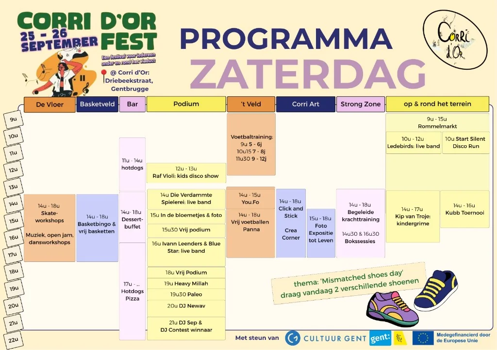 Programma Corri d'Or Fest — zaterdag 26 september